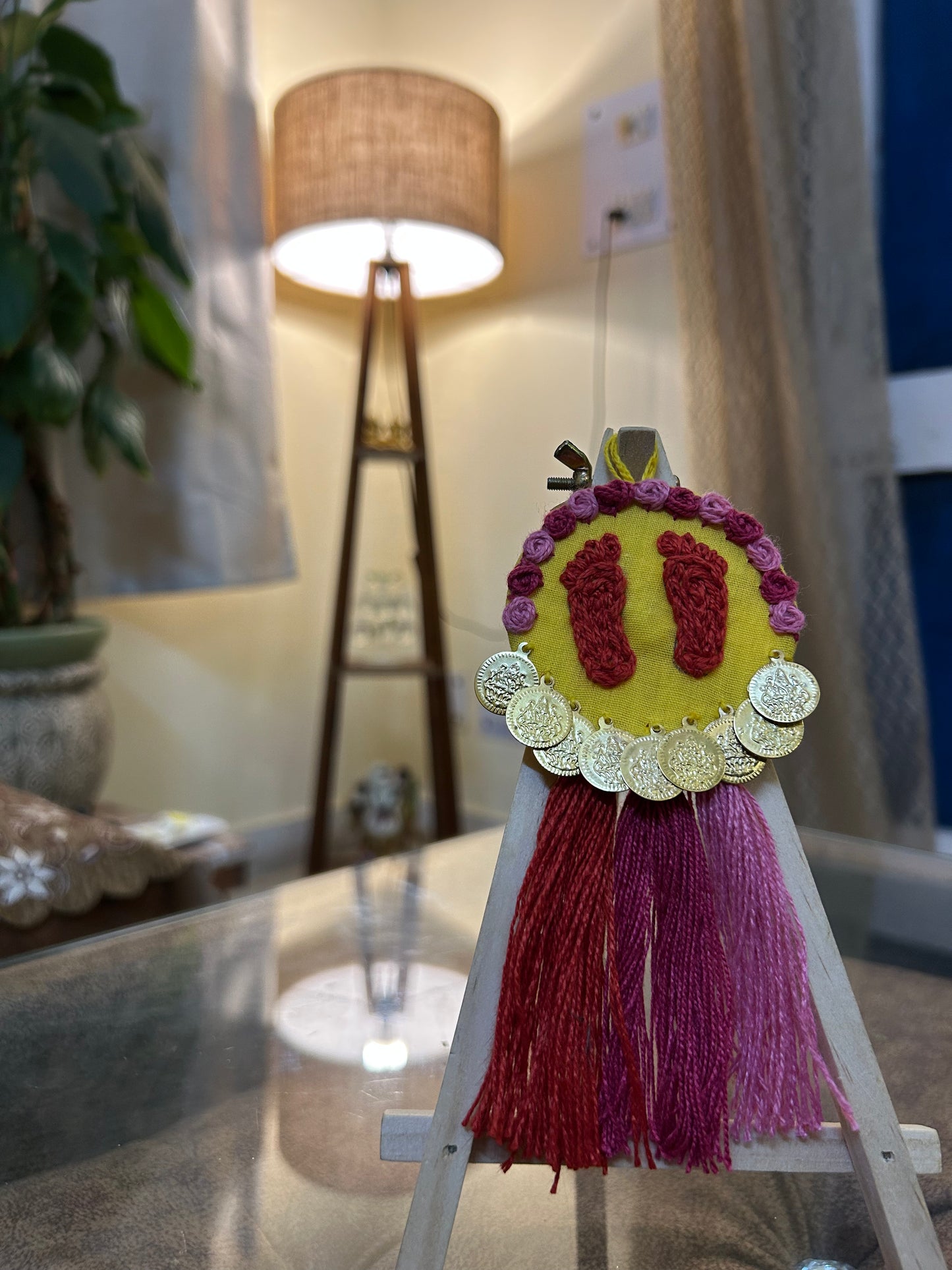 Lakshmi Footprint Hoop Charm